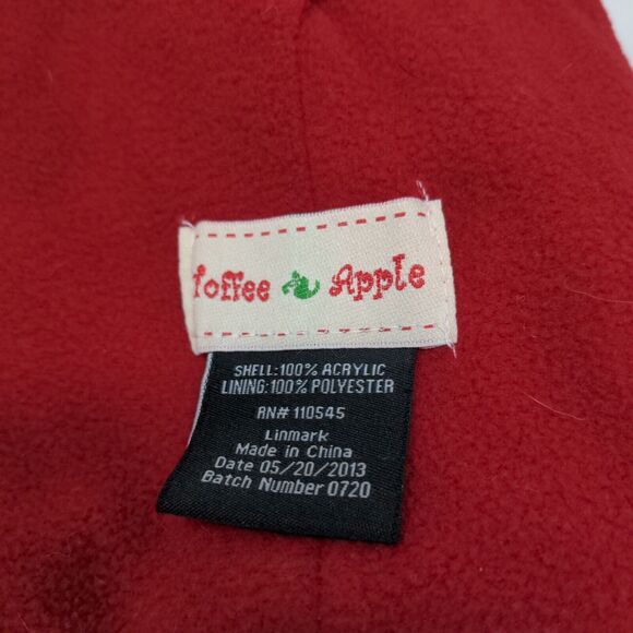 Toffee Apple Boys Sock Monkey Beanie Hat Gray Red 2013 Ear Flaps - Picture 9 of 11